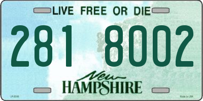 NH license plate 2818002