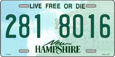 NH license plate 2818016