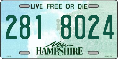 NH license plate 2818024