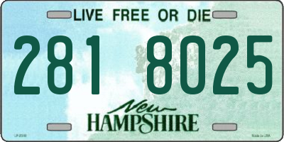 NH license plate 2818025