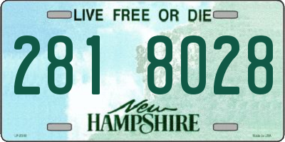 NH license plate 2818028