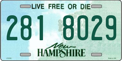NH license plate 2818029