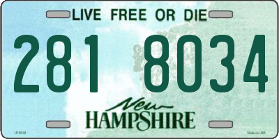 NH license plate 2818034