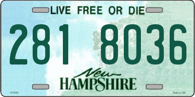 NH license plate 2818036