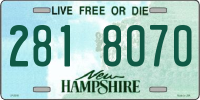 NH license plate 2818070