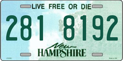 NH license plate 2818192