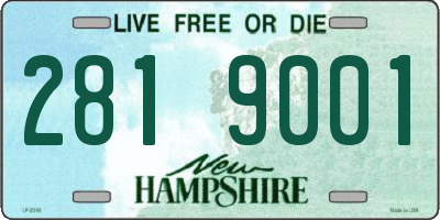 NH license plate 2819001