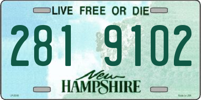 NH license plate 2819102