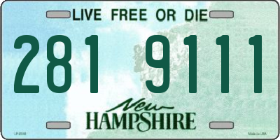 NH license plate 2819111