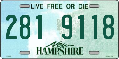 NH license plate 2819118