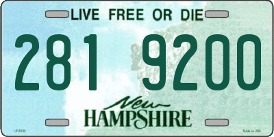 NH license plate 2819200