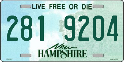 NH license plate 2819204
