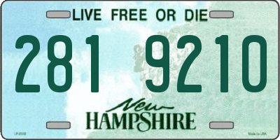NH license plate 2819210