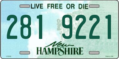 NH license plate 2819221