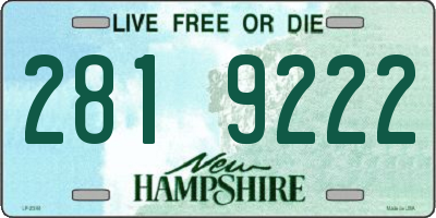NH license plate 2819222