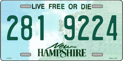 NH license plate 2819224