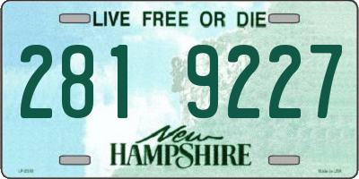 NH license plate 2819227