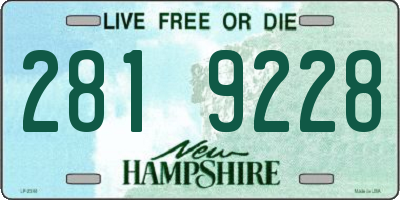 NH license plate 2819228