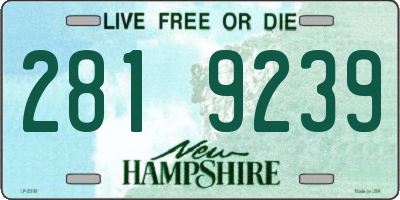 NH license plate 2819239