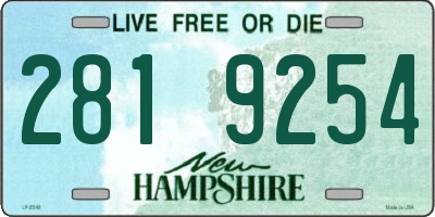 NH license plate 2819254