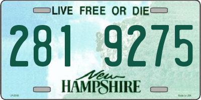 NH license plate 2819275