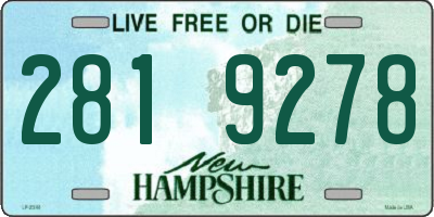 NH license plate 2819278