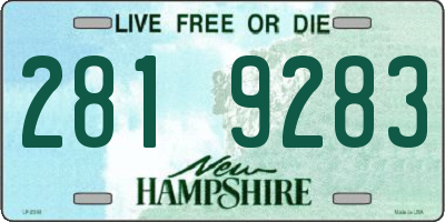 NH license plate 2819283