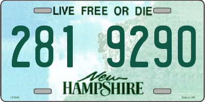 NH license plate 2819290