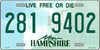 NH license plate 2819402