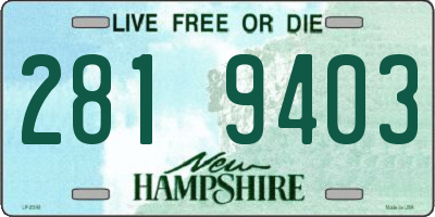 NH license plate 2819403