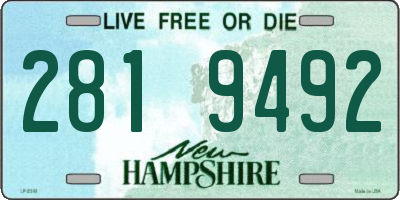 NH license plate 2819492