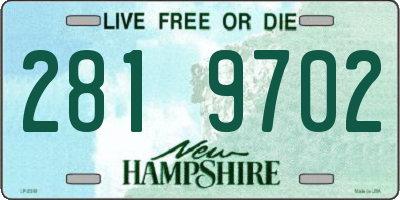 NH license plate 2819702