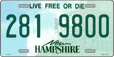 NH license plate 2819800