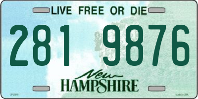 NH license plate 2819876
