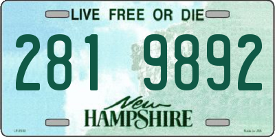 NH license plate 2819892