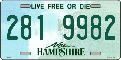 NH license plate 2819982