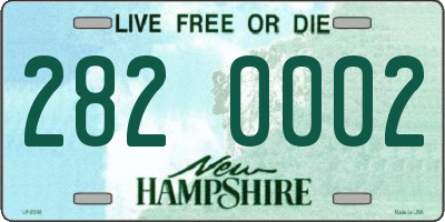 NH license plate 2820002
