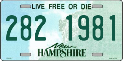 NH license plate 2821981