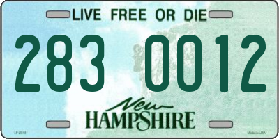 NH license plate 2830012