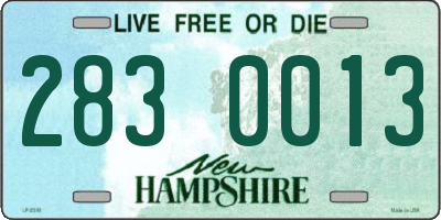 NH license plate 2830013