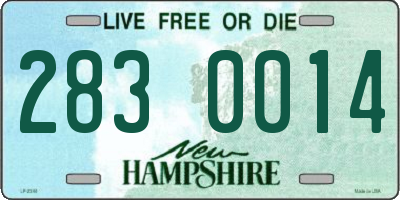 NH license plate 2830014