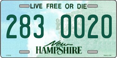 NH license plate 2830020