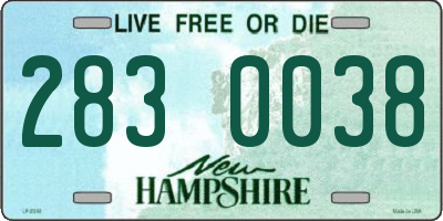 NH license plate 2830038