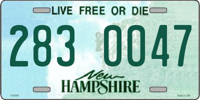 NH license plate 2830047