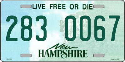 NH license plate 2830067