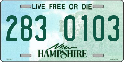 NH license plate 2830103