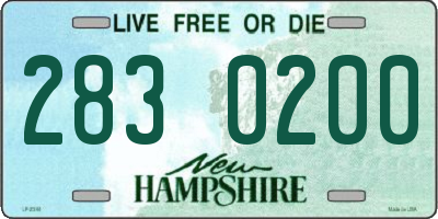 NH license plate 2830200
