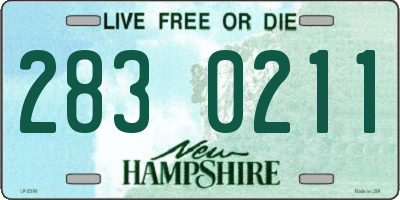 NH license plate 2830211