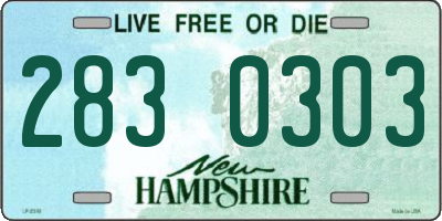 NH license plate 2830303
