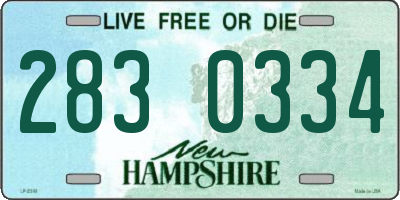 NH license plate 2830334